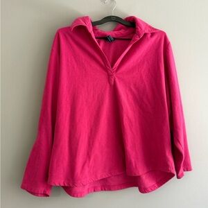 Women's Fuchsia Popover Pullover Top